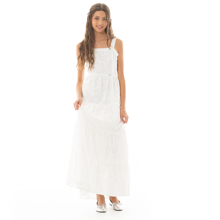 VESTIDO PARA NIÑAS LARGO CON DISEÑO TEXTURIZADO