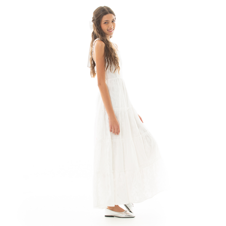 VESTIDO PARA NIÑAS LARGO CON DISEÑO TEXTURIZADO
