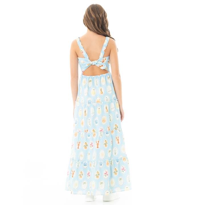 VESTIDO MAXI ESTAMPADO EN ALGODÓN PARA NIÑAS