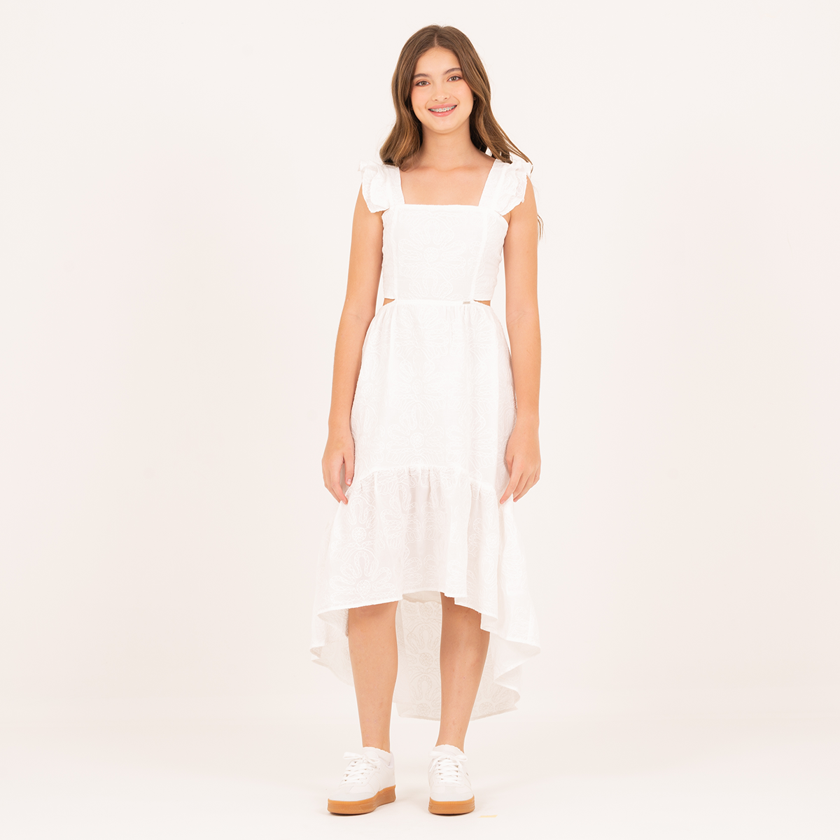 Vestido para niñas largo con diseño cola de pato