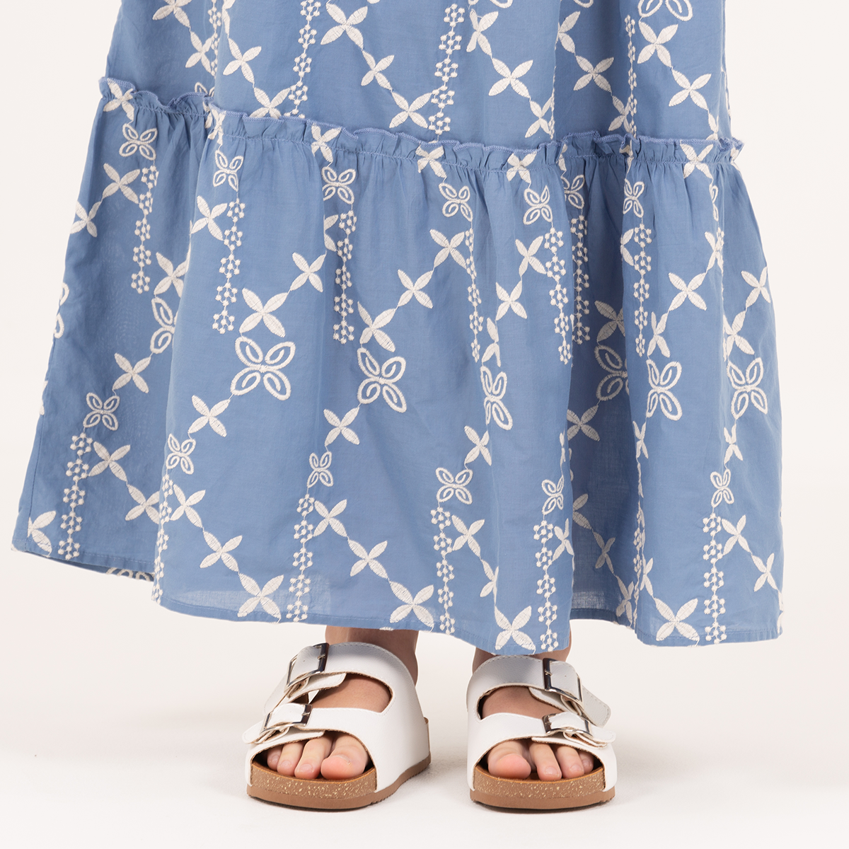 VESTIDO PARA NIÑAS LARGO CON DISEÑO BORDADO