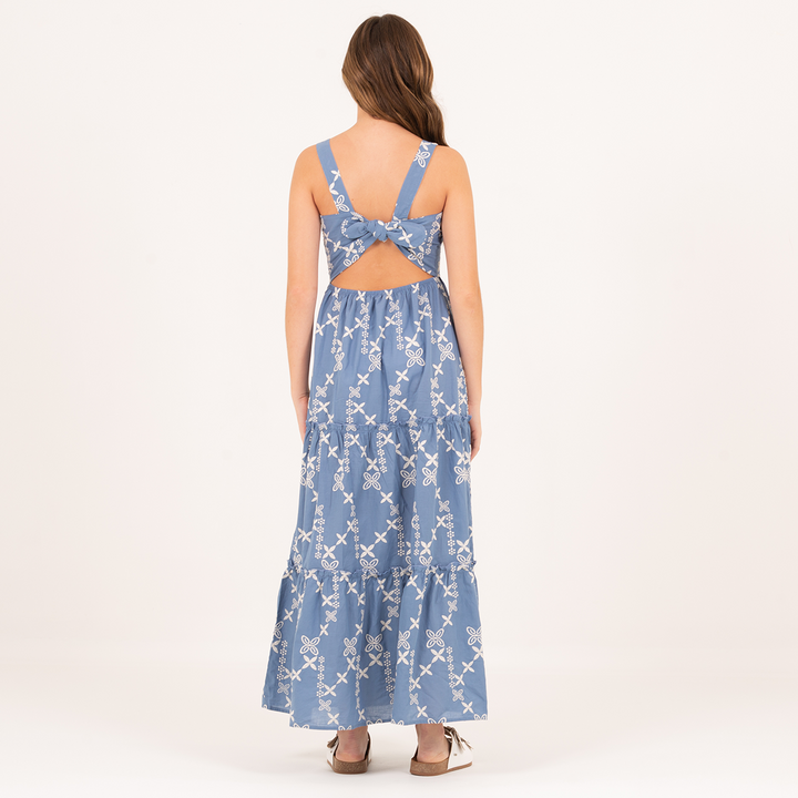 VESTIDO PARA NIÑAS LARGO CON DISEÑO BORDADO
