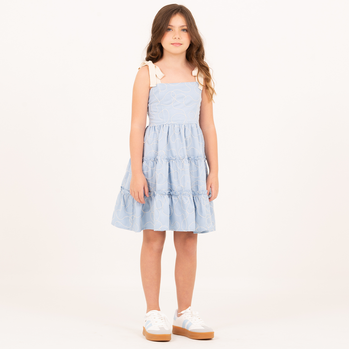 VESTIDO BORDADO PARA NIÑAS – AZUL CLARO