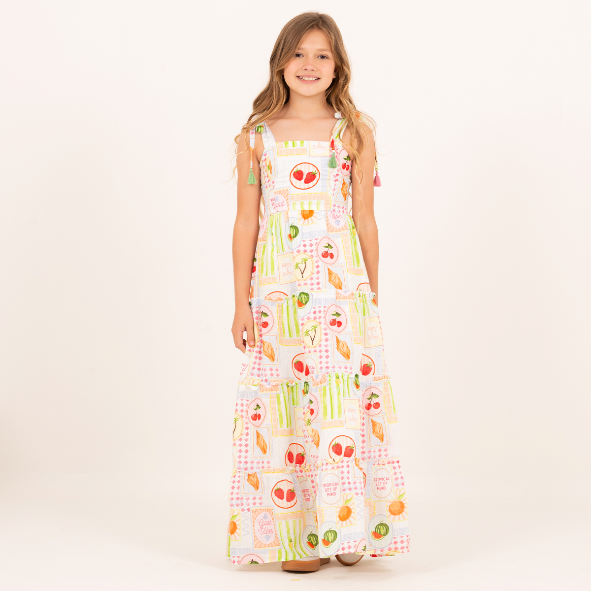 Vestido para niñas largo con diseño estampado