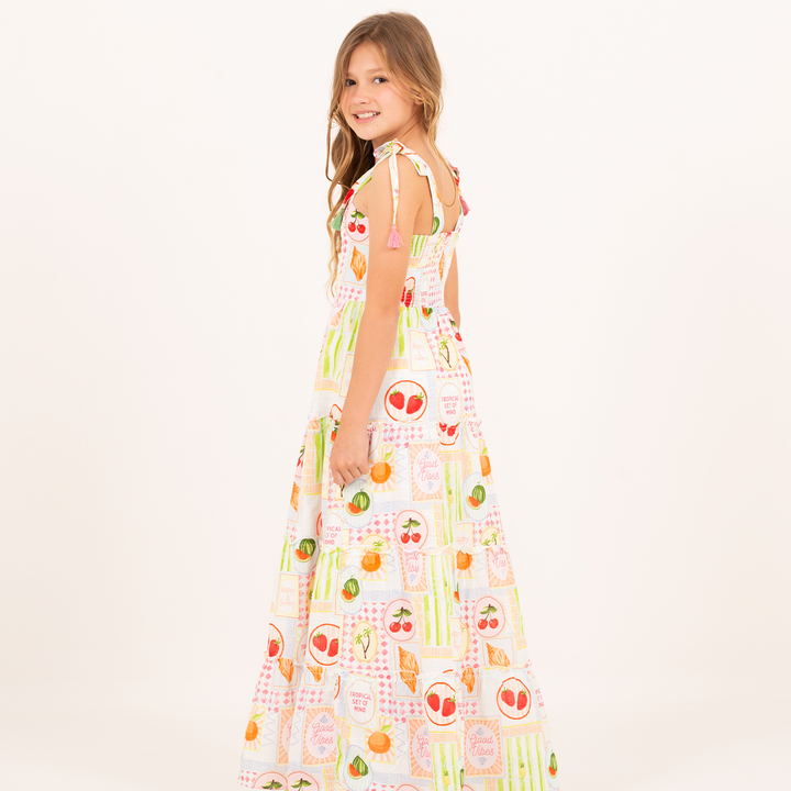 VESTIDO LARGO ESTAMPADO PARA NIÑA
