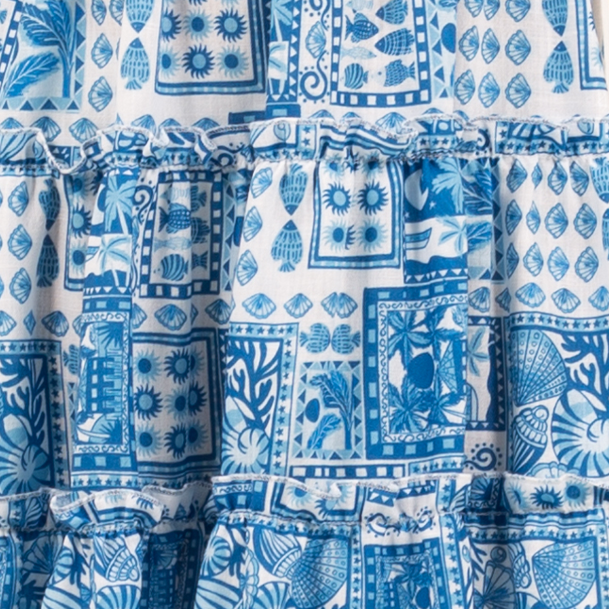 Vestido para niñas azul con diseño estampado