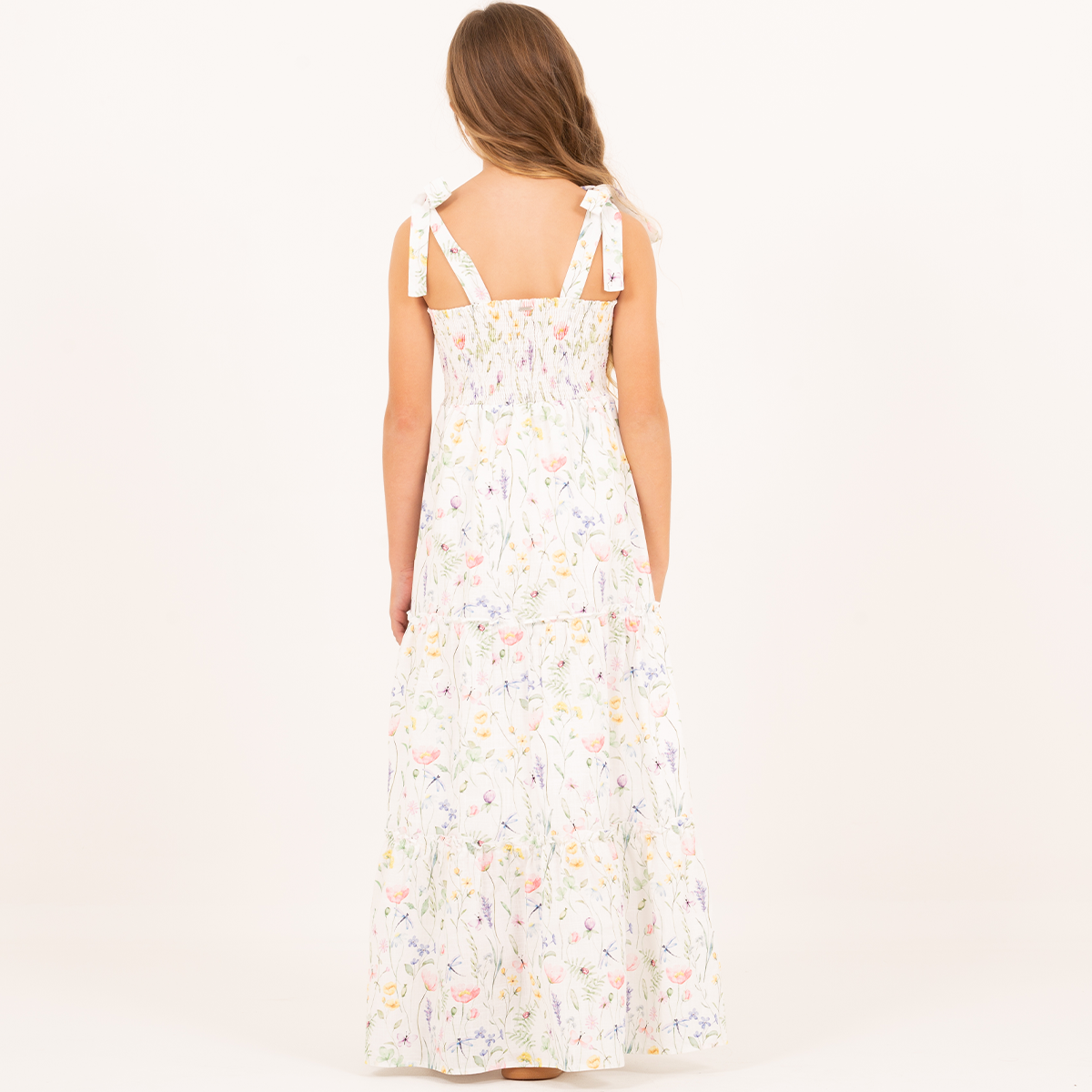 Vestido para niñas largo con diseño florarl
