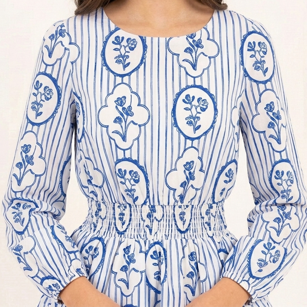 VESTIDO ESTAMPADO MANGA LARGA PARA NIÑA