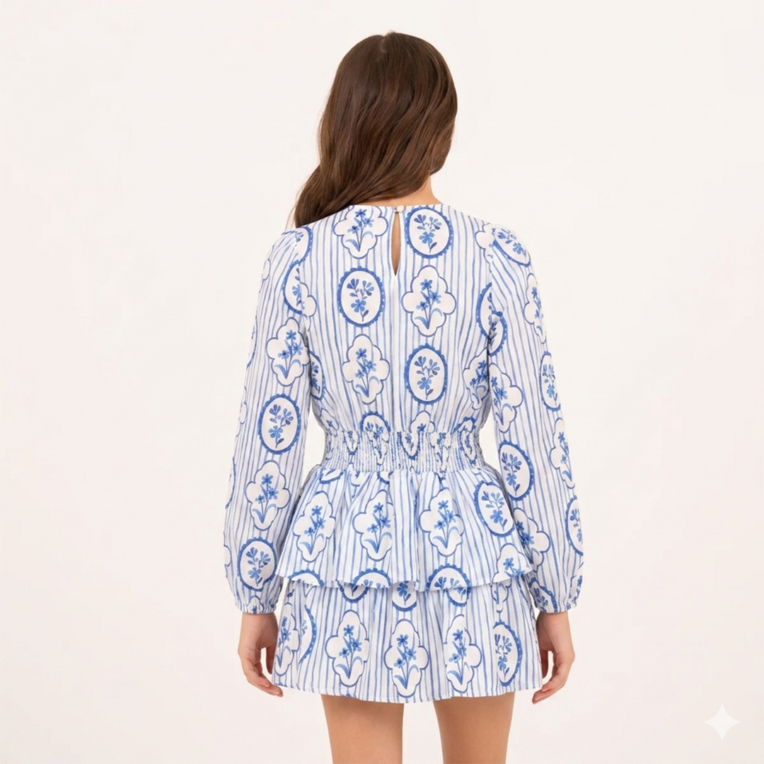 VESTIDO ESTAMPADO MANGA LARGA PARA NIÑA