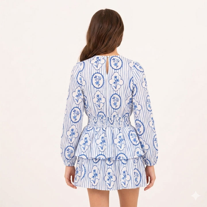 VESTIDO ESTAMPADO MANGA LARGA PARA NIÑA