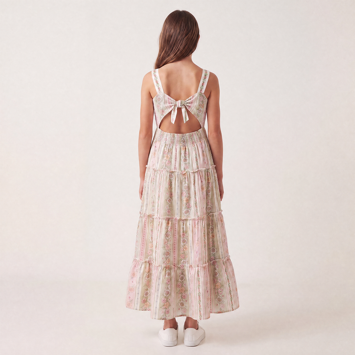 Vestido para niñas largo con diseño estampado floral