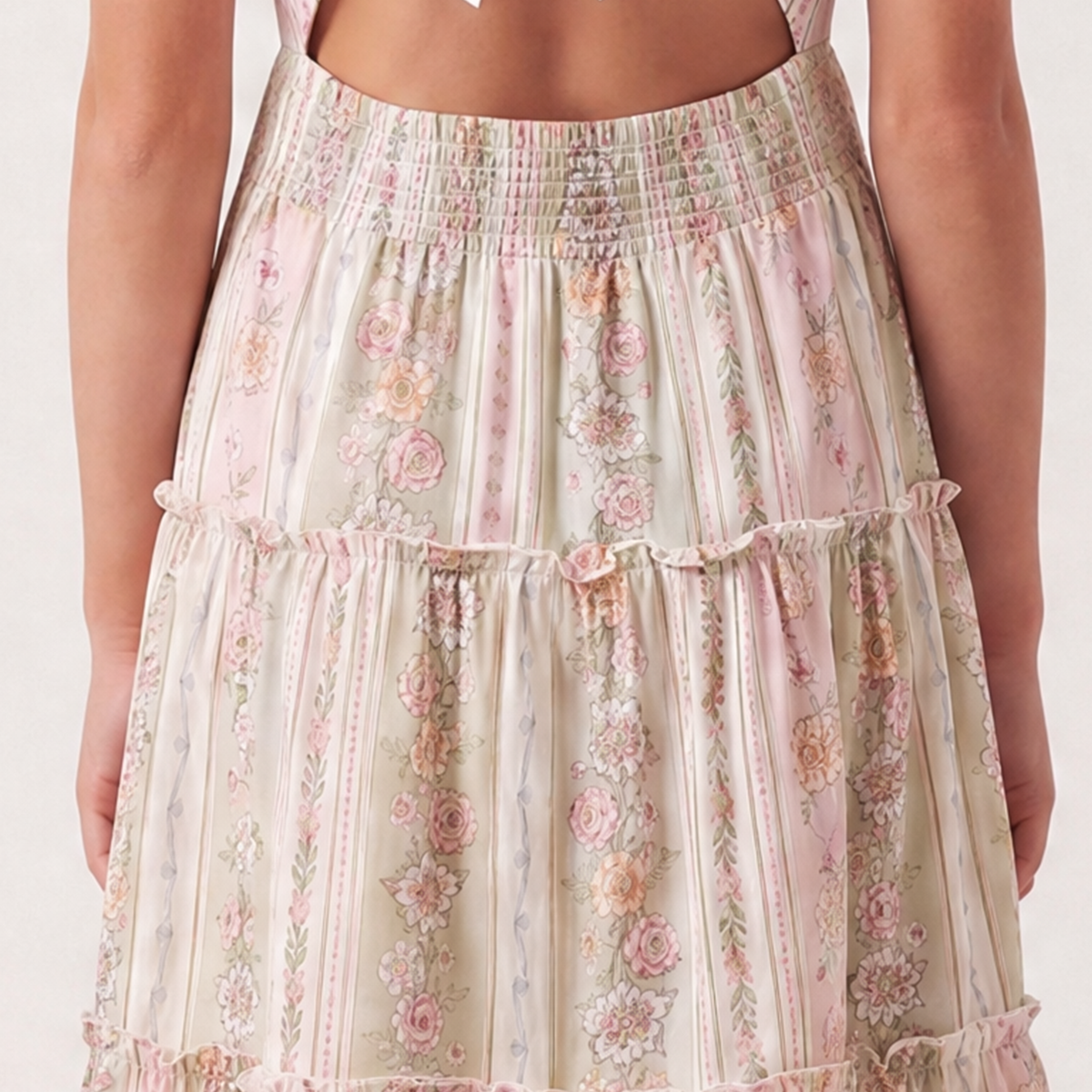 Vestido para niñas largo con diseño estampado floral
