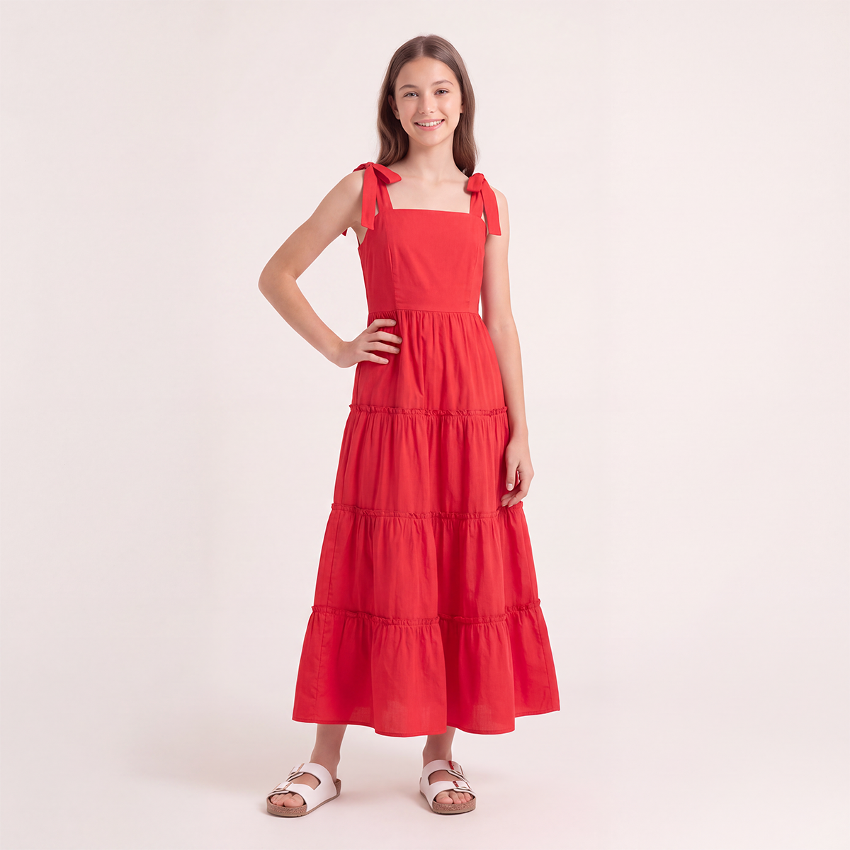 Vestido para niñas largo - Rojo