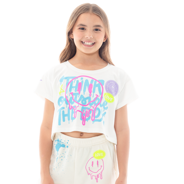 CAMISETA PARA NIÑAS CORTA ESTAMPADA