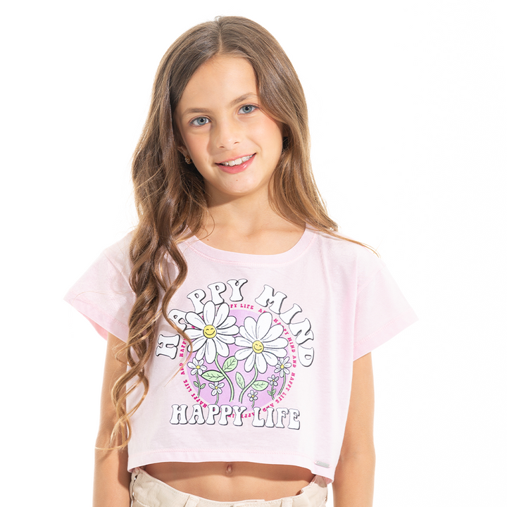 CAMISETA PARA NIÑAS CORTA CON ESTAMPADO