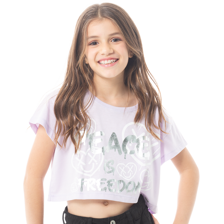 CAMISETA PARA NIÑAS CORTA ESTAMPADA