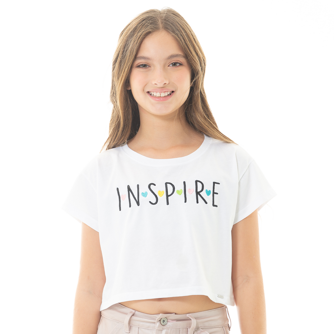 CAMISETA PARA NIÑAS CORTA ESTAMPADA
