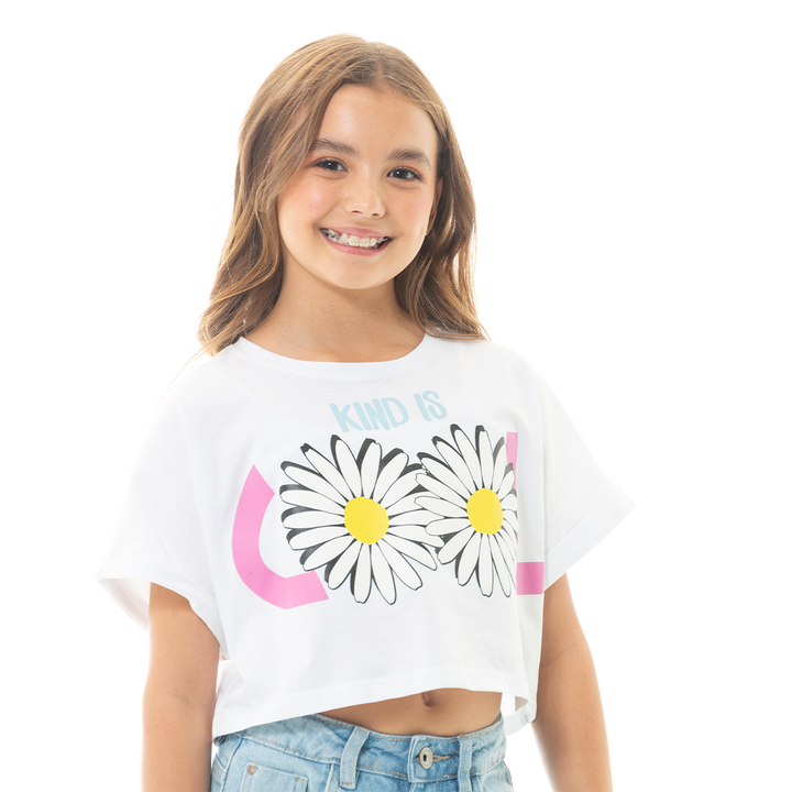 CAMISETA PARA NIÑAS CORTA ESTAMPADA