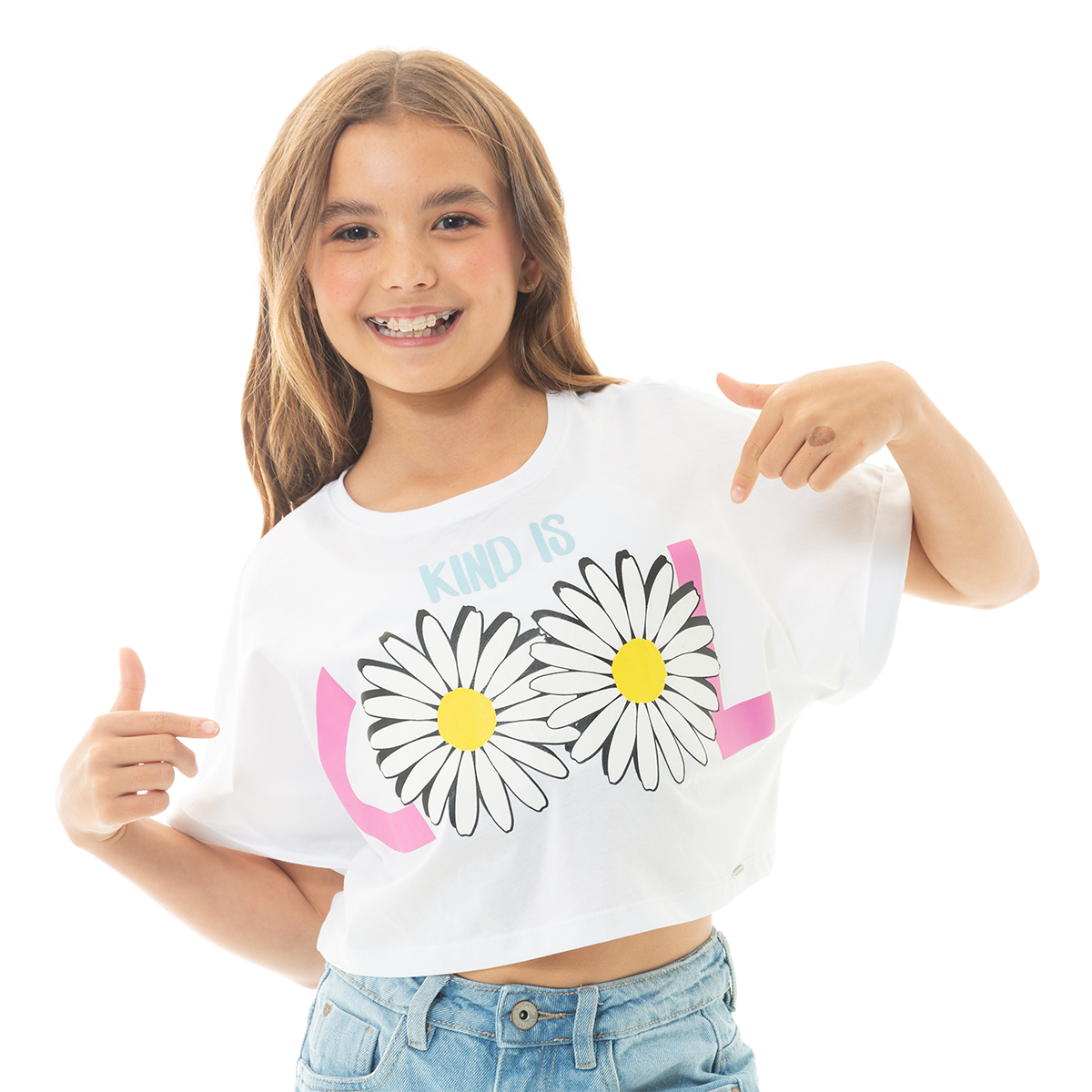 CAMISETA PARA NIÑAS CORTA ESTAMPADA