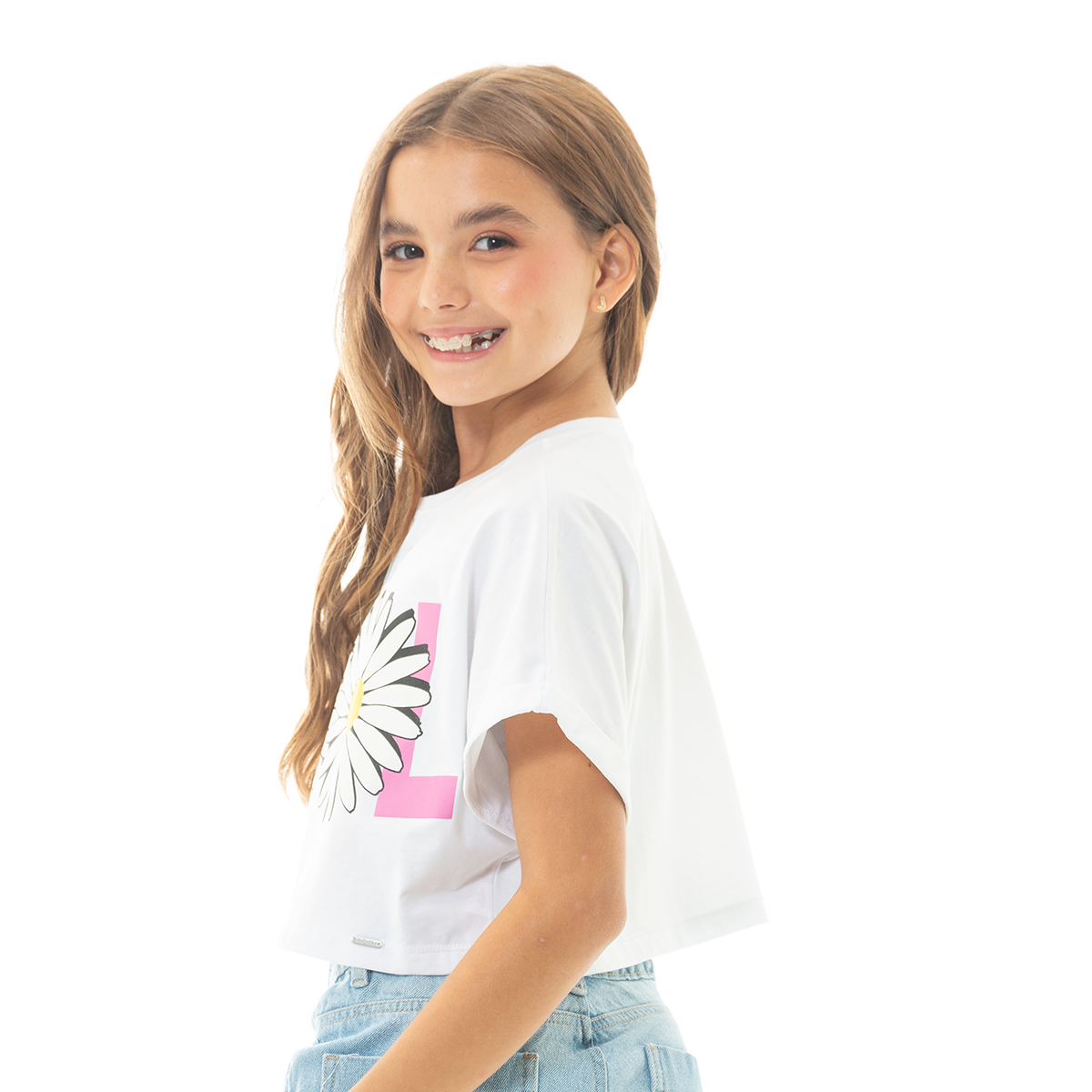 CAMISETA PARA NIÑAS CORTA ESTAMPADA