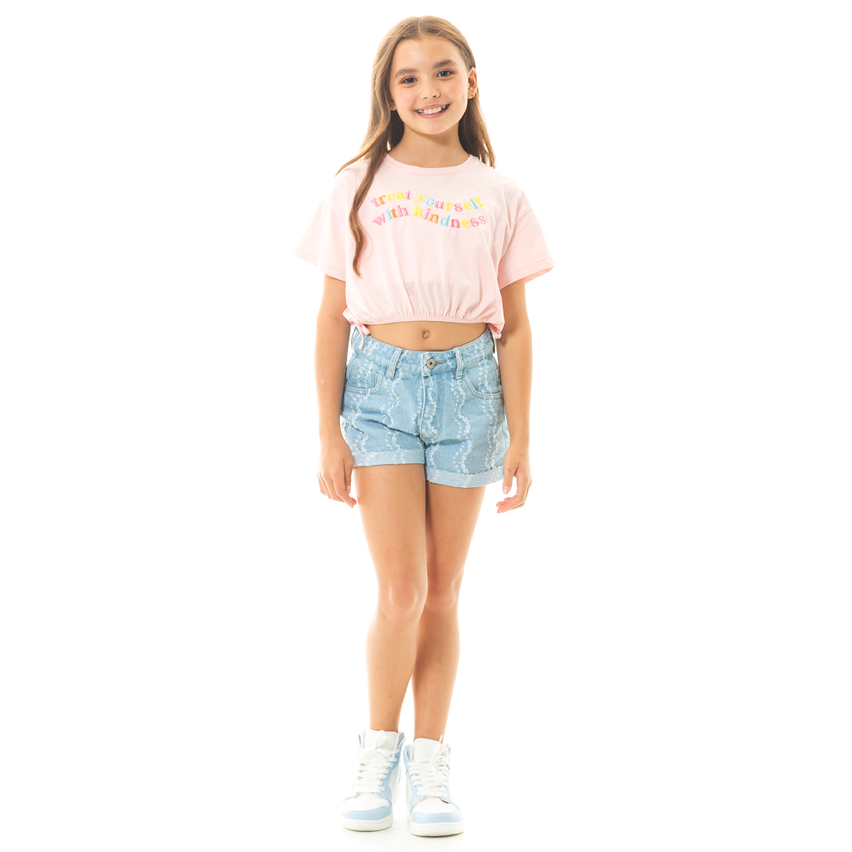 CAMISETA PARA NIÑAS CORTA ESTAMPADA