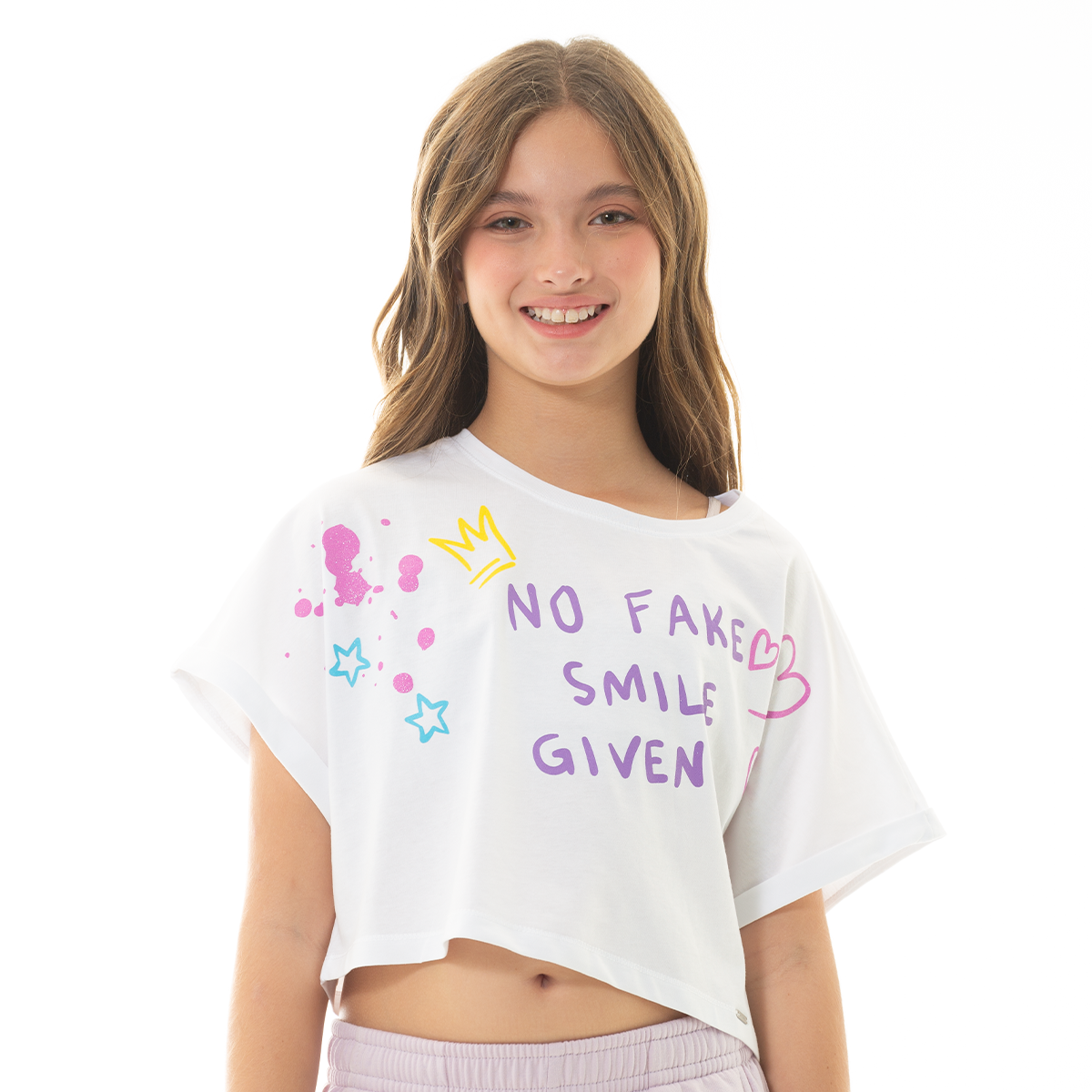 CAMISETA PARA NIÑAS CORTA ESTAMPADA