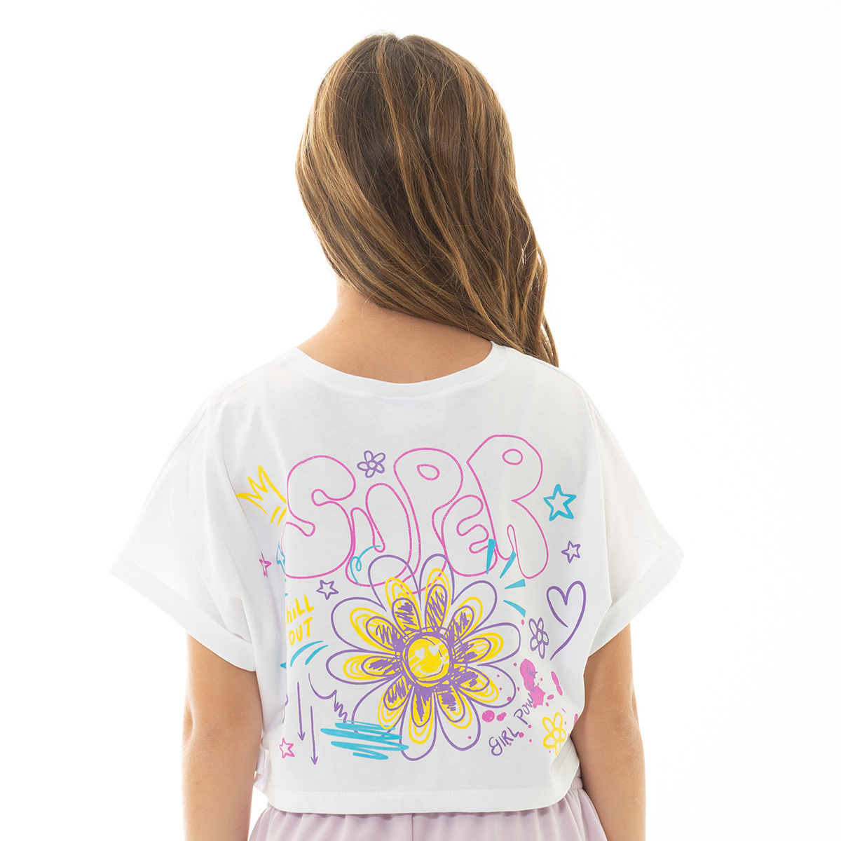 CAMISETA PARA NIÑAS CORTA ESTAMPADA