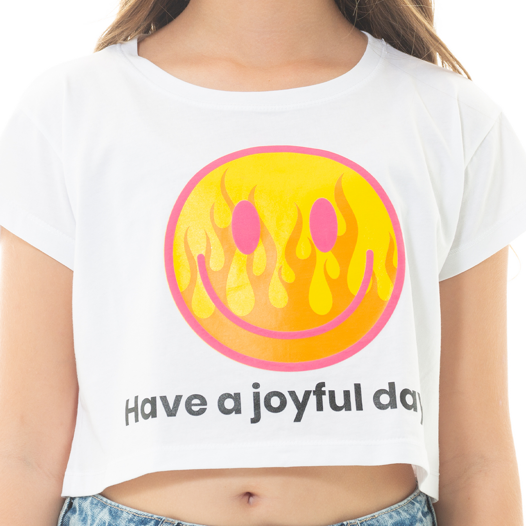 CAMISETA PARA NIÑAS CORTA ESTAMPADA
