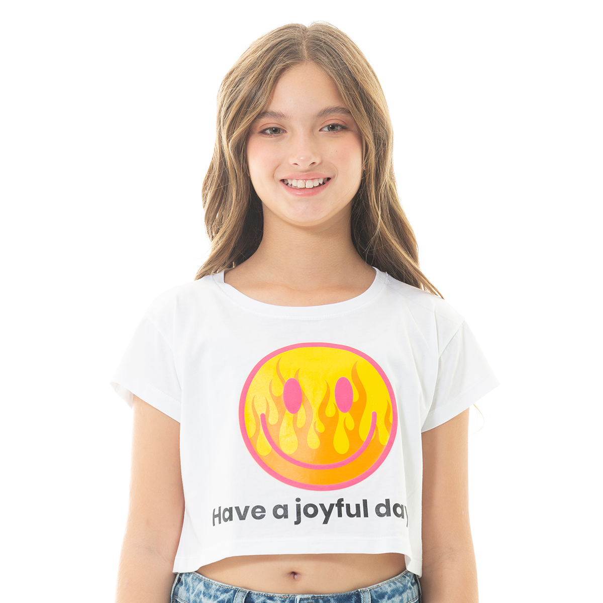 CAMISETA PARA NIÑAS CORTA ESTAMPADA
