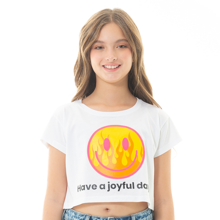 CAMISETA PARA NIÑAS CORTA ESTAMPADA