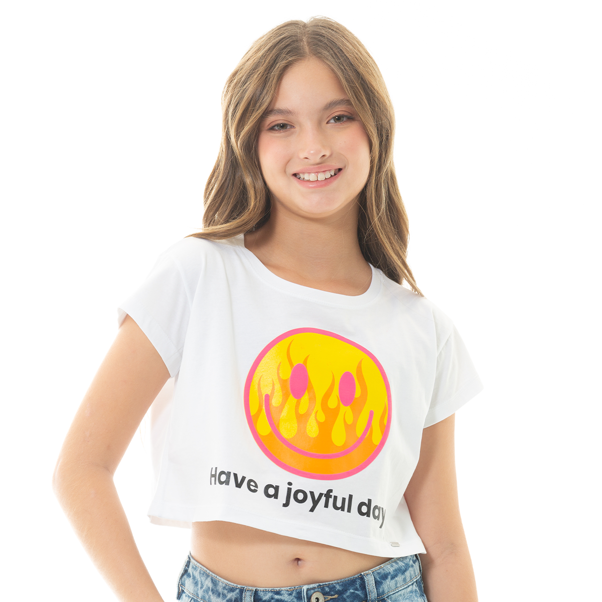 CAMISETA PARA NIÑAS CORTA ESTAMPADA