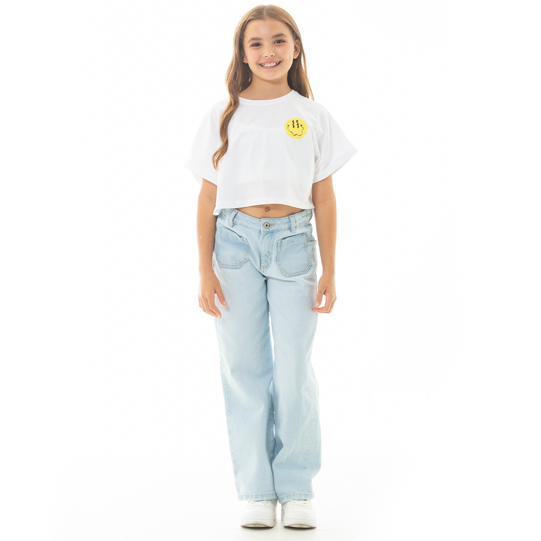 CAMISETA PARA NIÑAS CORTA ESTAMPADA