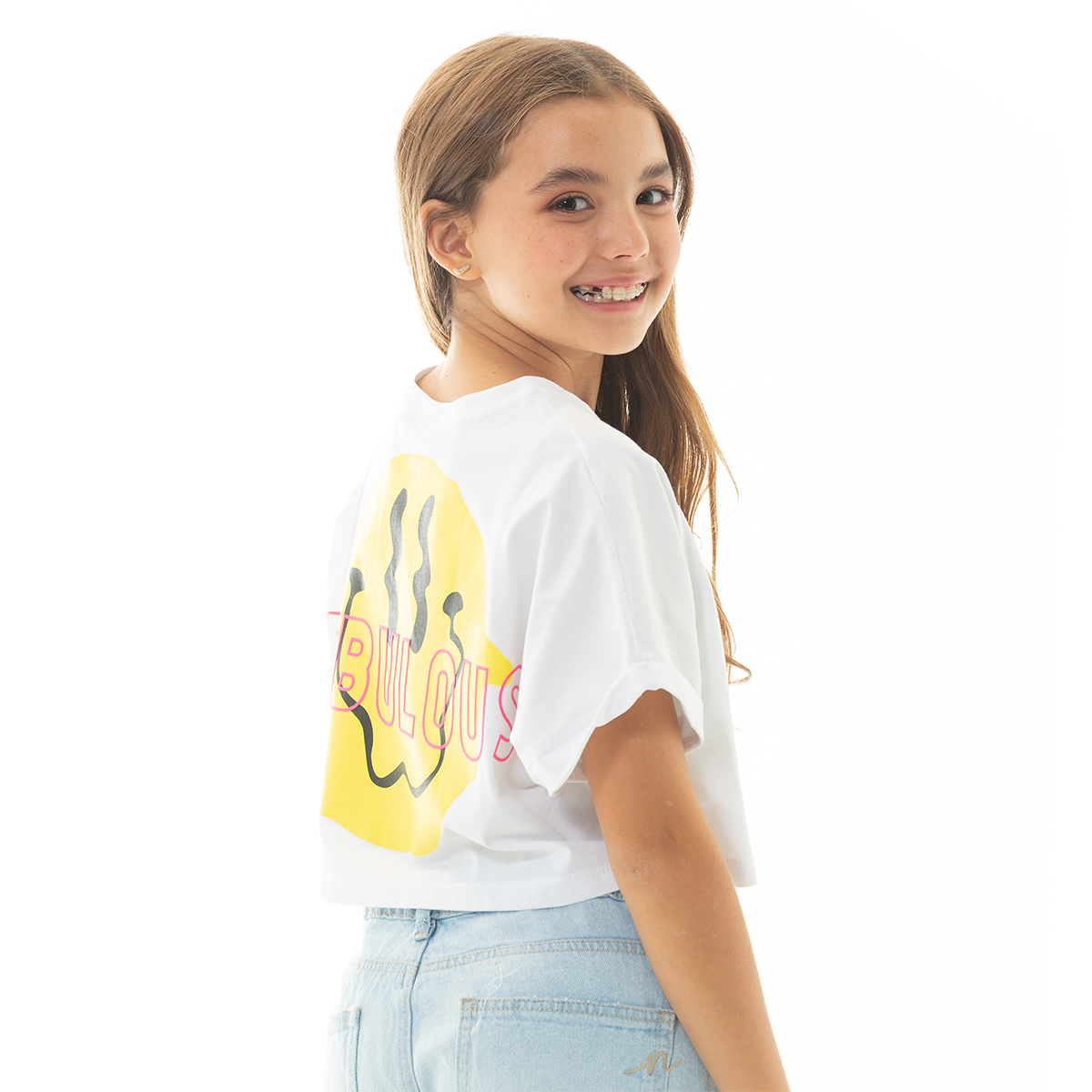 CAMISETA PARA NIÑAS CORTA ESTAMPADA