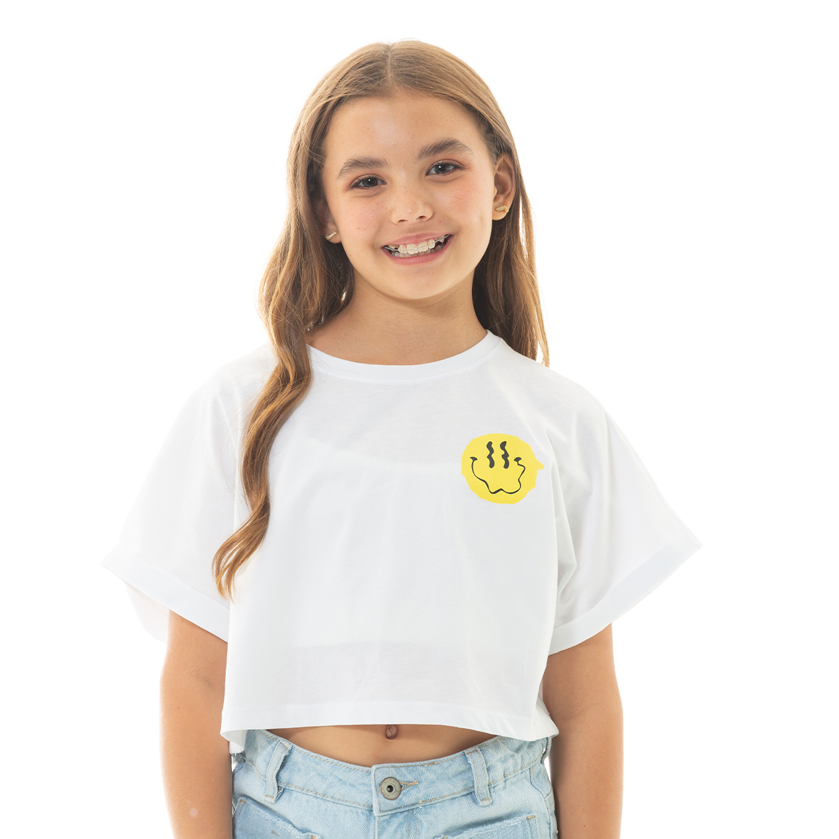 CAMISETA PARA NIÑAS CORTA ESTAMPADA