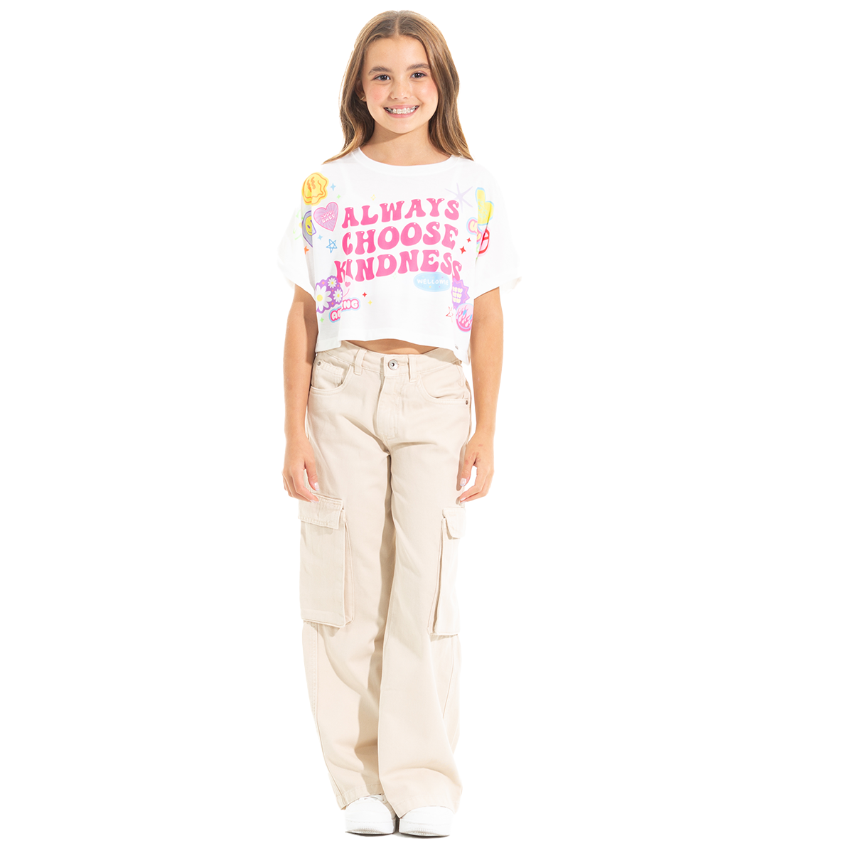 CAMISETA PARA NIÑAS CORTA ESTAMPADA