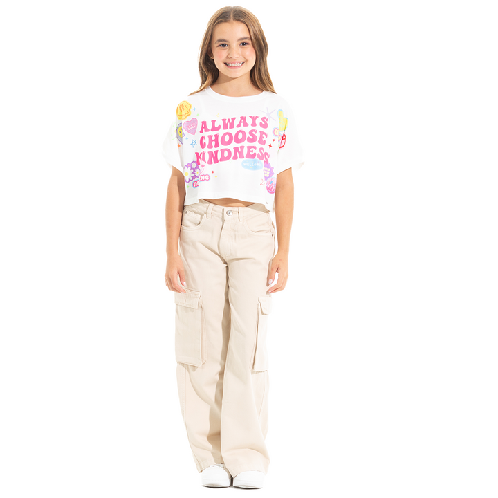 CAMISETA PARA NIÑAS CORTA ESTAMPADA