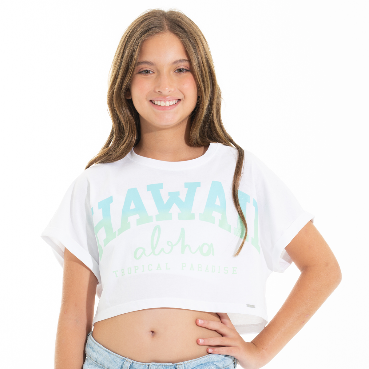 CAMISETA PARA NIÑAS CORTA CON ESTAMPADO
