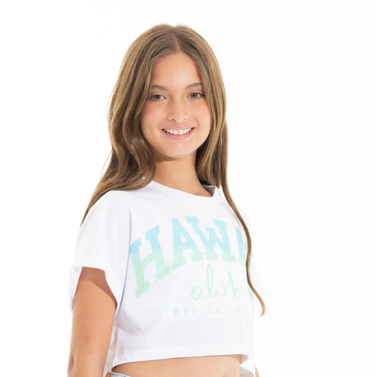 CAMISETA PARA NIÑAS CORTA CON ESTAMPADO