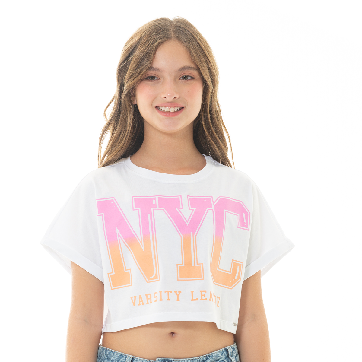 CAMISETA PARA NIÑAS CORTA ESTAMPADA