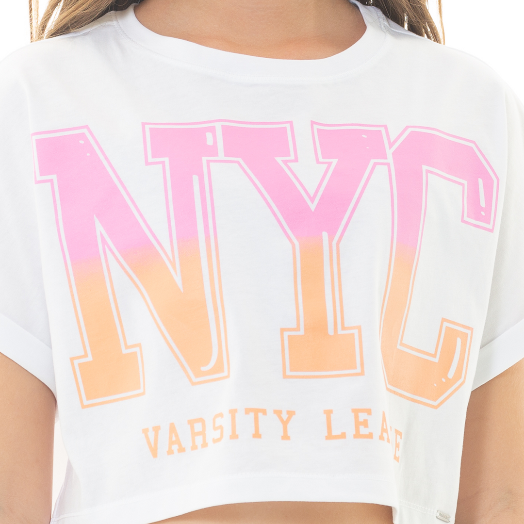 CAMISETA PARA NIÑAS CORTA ESTAMPADA
