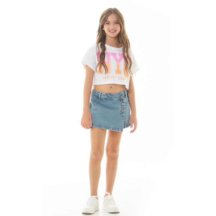CAMISETA PARA NIÑAS CORTA ESTAMPADA