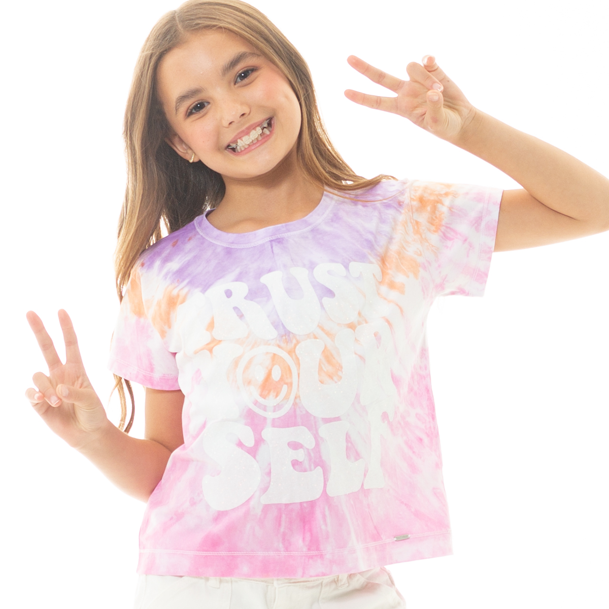 CAMISETA PARA NIÑAS TIE DYE ESTAMPADA