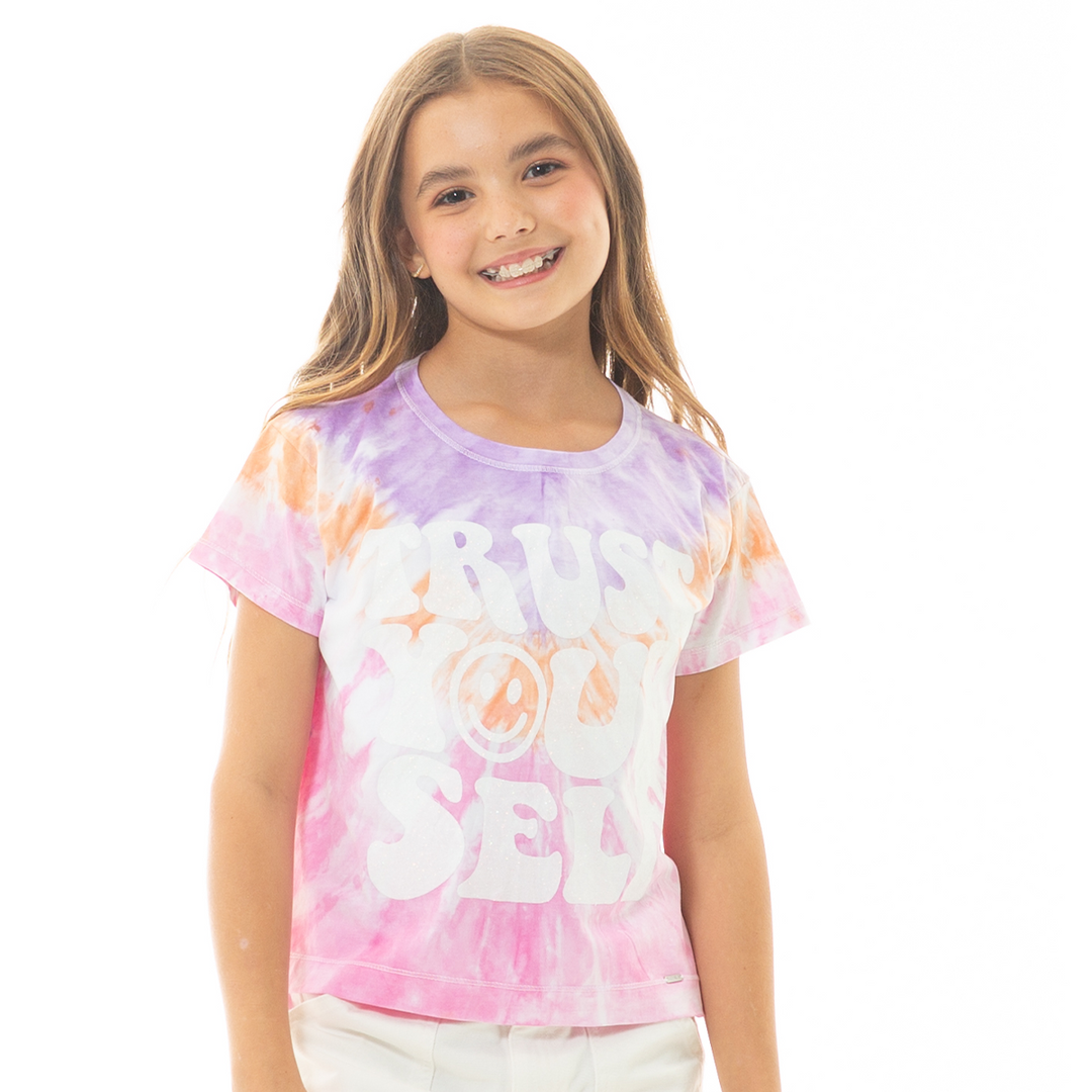 CAMISETA PARA NIÑAS TIE DYE ESTAMPADA
