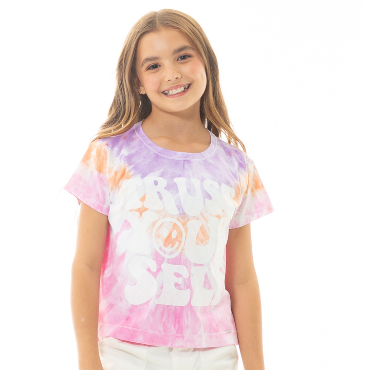 CAMISETA PARA NIÑAS TIE DYE ESTAMPADA