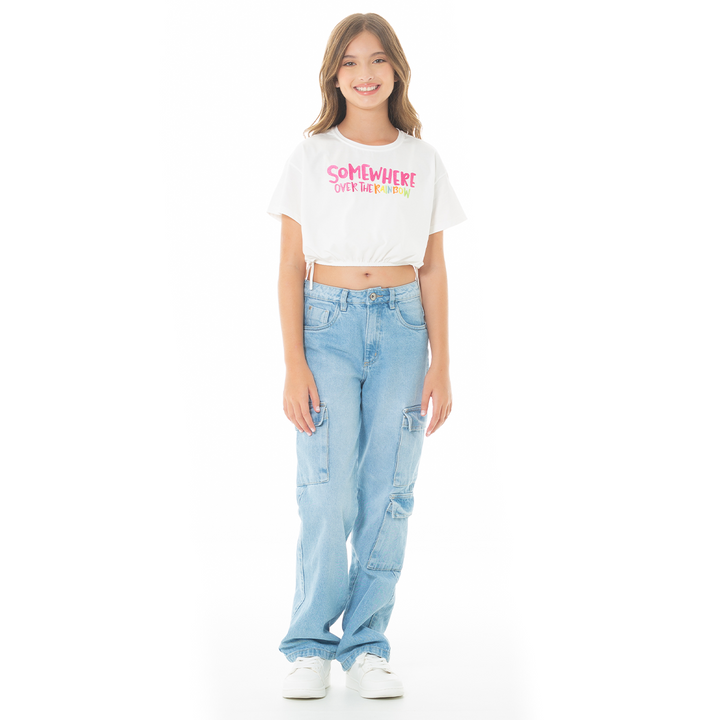 CAMISETA PARA NIÑAS CORTA ESTAMPADA