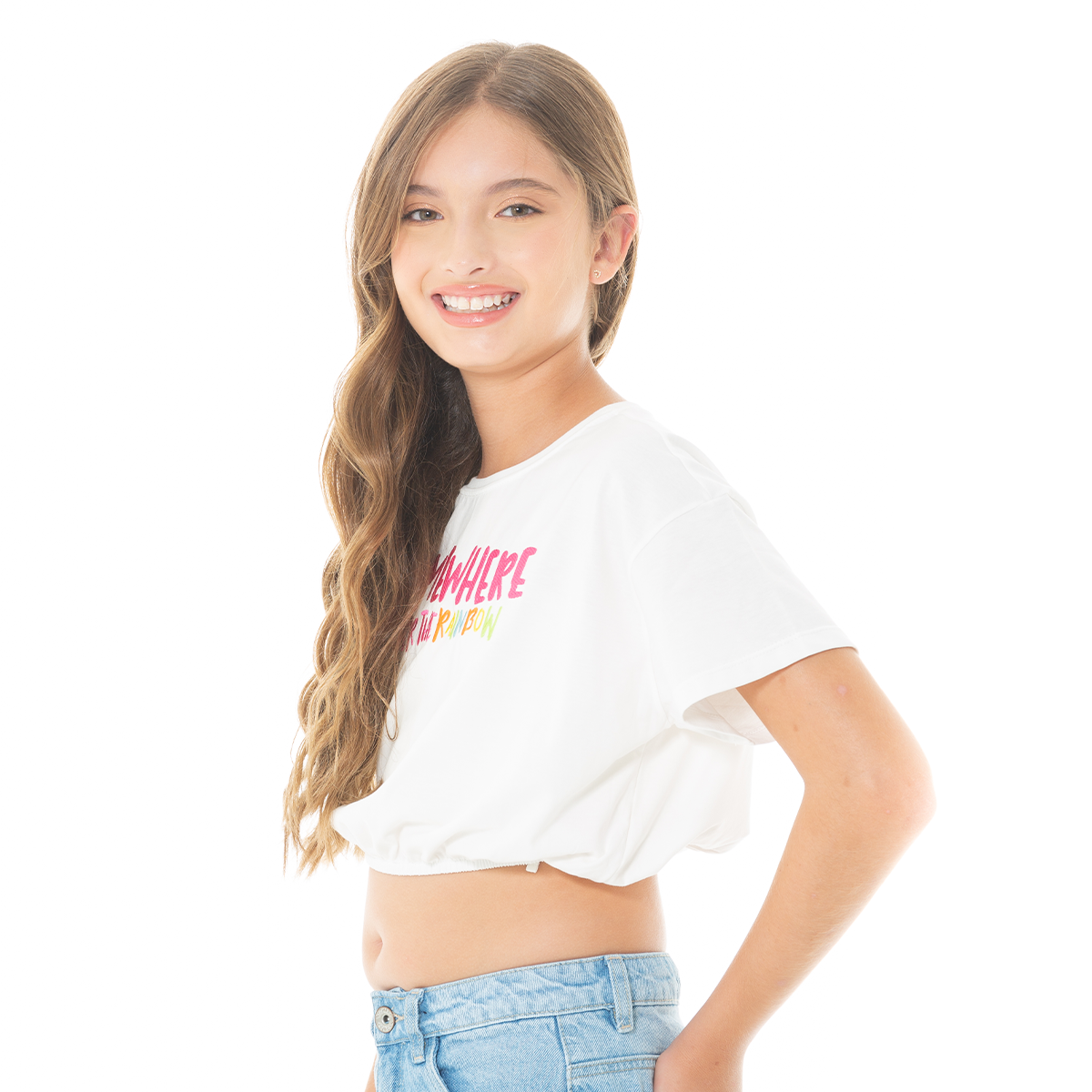 CAMISETA PARA NIÑAS CORTA ESTAMPADA
