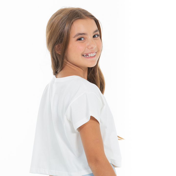 CAMISETA PARA NIÑAS CORTA DISEÑOS BORDADOS