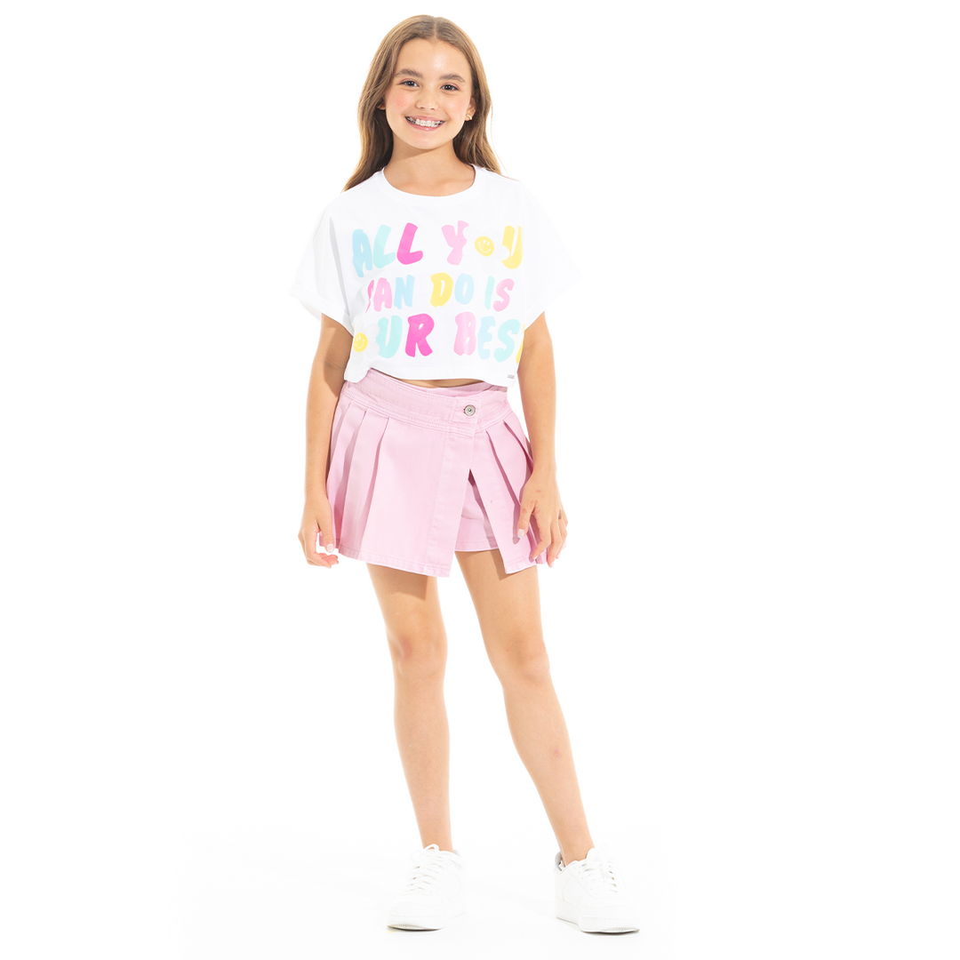 CAMISETA PARA NIÑAS CORTA ESTAMPADA