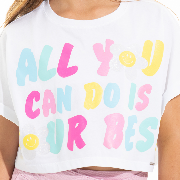 CAMISETA PARA NIÑAS CORTA ESTAMPADA