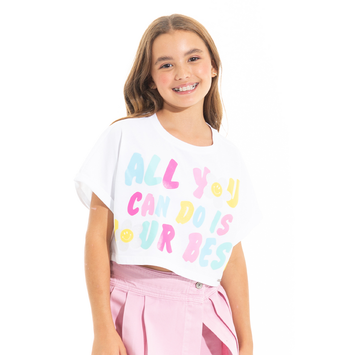 CAMISETA PARA NIÑAS CORTA ESTAMPADA